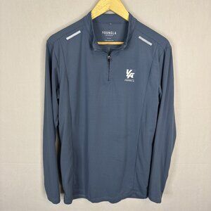 YoungLA Athletic Quarter Zip Performance Top Blue Textured Men’s Medium